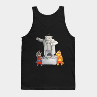 Cats pioneers at the cat monument Tank Top